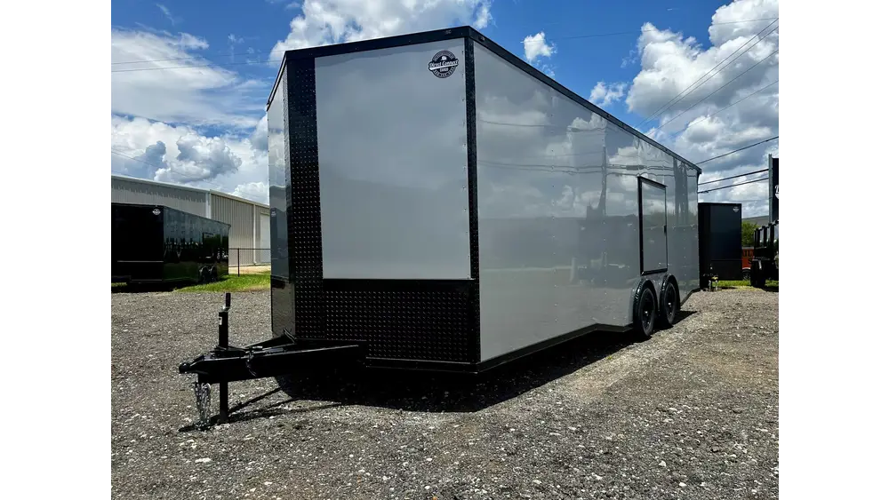24x8.5 tandem axle enclosed car hauler trailer rental in Blanchard Oklahoma – 6390 lb capacity